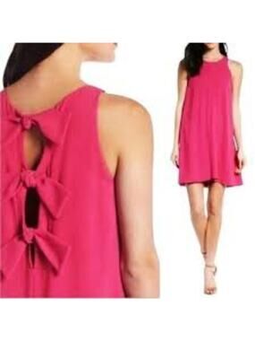 Charles Henry Magenta Sleeveless Swing Dress Bow Back Size XXL